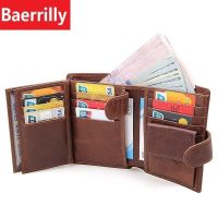 New Wallet nd Short men Wallets Genuine Leather RFID male Purse Card Holder Wallet Fashion man Zipper Wallet men Coin bag