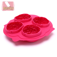 MUNIU ซิลิโคน ICE CUBE ถาดสมองรูปร่าง3D ICE freeze Mold Maker 4 cavity ICE Maker