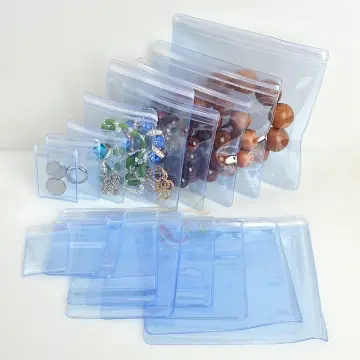 50Pcs Small Jewelry Ziplock Zip Bags Resealable PVC Plastic Poly Bag  Storage Waterproof