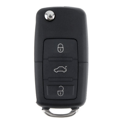 3ปุ่ม Smart Remote Replacement Key Case ไม่มีชิปพร้อม Uncut Car Flip Key Fit สำหรับ Volkswagen B5