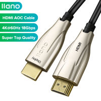 LLANO HDMI Active Optical Cable 10m/15m/20m/30m/40m/50m 4K/60Hz 18Gbps Bandwidth Super High Quality Invincible HDMI HD AOC Optical Fiber Cable for Laptop Computer Gaming TV Cinema Projectior / Monitor / Display Cable