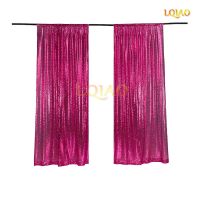 Colored Sequin Backdrop Curtain Fuchsia Glitter Photo Backdrop Curtain for Wedding Birthday Christmas Baby Shower Party Decor