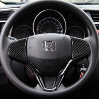 【cw】 Suitable for Honda Fit fitJazz Carbon Fiber Steering Wheel Buttons A Model Decorative Sticker Car Modification Fittings 【hot】