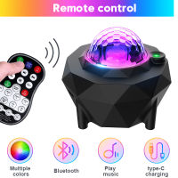 USB Galaxy Star Night Light ห้องนอน Ceilling Light 3 IN 1 RGB LED เพลง Starry Sky Projector Light Ocean Wave พร้อมรีโมท Contr