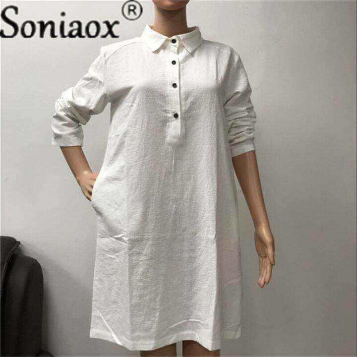 cotton-linen-mid-long-dress-women-summer-v-neck-button-pure-color-short-sleeve-casual-dress-2021-beach-sundress-vestidos-femme