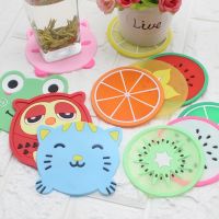 【CC】✑❀❧  Cartoon Silicone Coaster Fruit Insulation Thickened Soft Rubber Bowl Cup Placemat