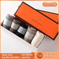 Fenteer 5คู่ถุงเท้าผ้าแคชเมียร์ถุงเท้ายาวสบายสำหรับธุรกิจฤดูใบไม้ร่วงและฤดูหนาวผู้ใหญ่