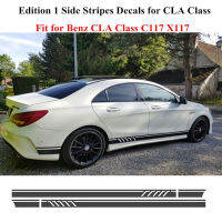 2pcs Stylish Car Side Stripe Stickers for Benz W117 C117 X117 CLA AMG