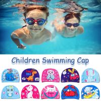 Cartoon Animal Children Kids Swimming Pool Cap For 3-12 Years Old Elastic Comfortable Whale Cat Giraffe Bunny Swim Hat Girls Boy Swim Caps