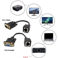 15cm VGA to RJ45 Converter Adapter Cable Line Extension Wire Cord Female/Male to Female Cat5/Cat6 Ethnernet Cable Dropship