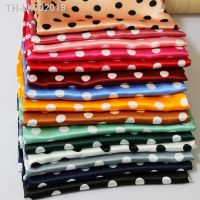 ✑▧☫ 1 meter X 1.48 meter Polka Dots Fabric Satin Charmeuse Soft Lining Scarf Diy Tissu