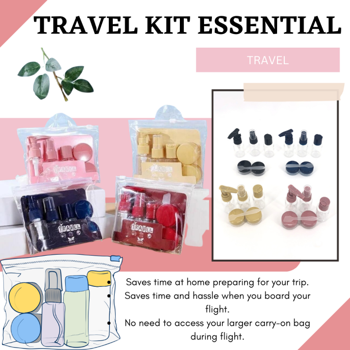 Travel containers set Essential Travel Bottle kit and Brush Set