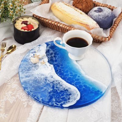 Diy Resin Epoxy Mold Coaster Tray Circle Silicone Mold Home Table Decoration 12 Inch Placemat Dessert Display Tray Mold