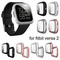 ฝาครอบแก้วสำหรับ Fitbit Versa 2 Hard Matte PC Plated ปกป้องหน้าจอฝาครอบป้องกันที่ทนทานสำหรับ Fit Bit Versa 2 Watch