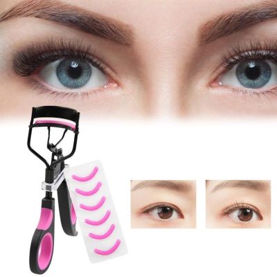 ☼﹉◕ Eyelash Curler Silicone Pad Partial Eyelash Curling Auxiliary Beauty Tool Stainless Steel Portable Wide-Angle Clip Eyelashcurler