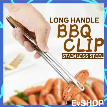 1pcs Stainless-Steel Kitchen Straight Grill Tweezers BBQ Food