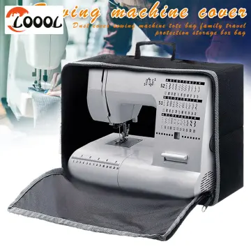  Sewing Machine Cover with Storage Pockets Waterproof Protective  Dust Cover Compatible with Most Standard Singer and Brother Sewing Machines  (Black)