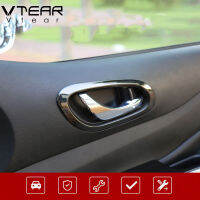 For Nissan TERRA 2018-2021 / Navara NP300 2019-2021 Inner door handle bright circle handshake decorative frame handle stickers auto modification accessories stainless steel parts