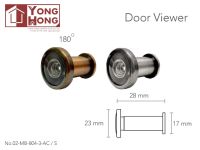 ตาแมวประตู Door Viewer 180 องศา ใช้สำหรับติดตั้งที่บานประตู ช่วยรักษาความปลอดภัย ก่อนการเปิดประตู 02-MB-804-3-S / AC สีเงิน-สีทองแดงรมดำ