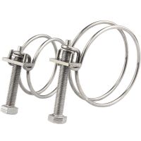 304 Stainless Steel Double Wire Throat Hoop Hose Clamp Adjust Clip Holding Fastening Water Rubber Pipe Clamp Home Decoration