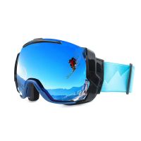 Ski Goggles UV400 Anti-fog with Sunny Day Lens and Cloudy Day Lens Options Snowboard Sunglasses Wear Over Rx Glasses