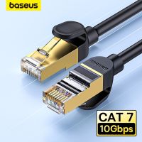 Baseus Cat 7สายเคเบิลอีเทอร์เน็ต Cat7ความเร็วสูงกิกะบิตแบบแบนสาย LAN RJ45 10Gbps รหัสแพตช์สายเคเบิลเครือข่ายสำหรับเราเตอร์อีเธอร์เน็ท