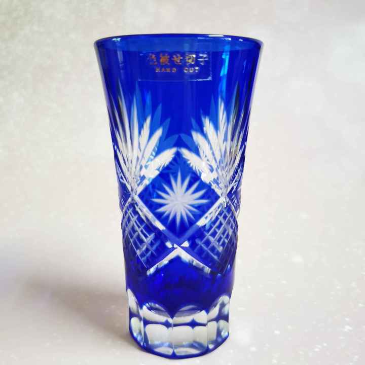แก้วคริสตัลทรงสูง-แก้วคริสตัลเจียระไนสีน้ำเงิน-จอก-แก้วคริสตัล-แก้วเจียระไนนำเข้า
