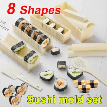 Sushi Making Kit DIY Sushi Maker with 4 Shapes Rice Roll Mold