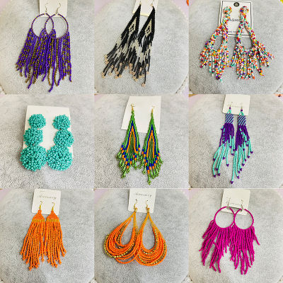10 PcsLot Handmade Bohemia Beaded Drop Earrings For Women And Girls Variety Models Wholesale