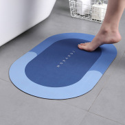 Thảm lau chân phòng tắm silicon ANA BK7 siêu thấm hình ovan cao cấp màu