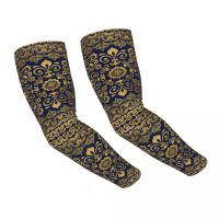 Oriental Damask Fleur De Lis Arm Sleeves Warmer Women Men Fleur-De-Lys Lily Flower UV Sun Protection Tattoo Cover Up Sleeves