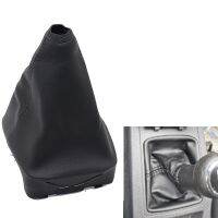 【DT】 hot  Leather Car Shift Gear Knob Lever Gaitor Boot Cover Frame Manual For VW Polo 9N 9N2 2002 2003 2004 2005 2006 2007 2008 2009