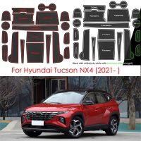 แผ่นอุปกรณ์เสริมรถยนต์ร่องประตูด้านในสำหรับ Hyundai Tucson NX4 TL 2015-2022แผ่นกันลื่นกันสกปรกแผ่นติดช่องประตูรถยนต์