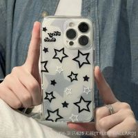 【LZ】❦✓▫  Cute Korean INS Transparent Star Phone Case for IPhone 13 14 11 12 Pro Max XS Max X XR SE2 7 8Plus Fashion Shockproof Soft Cover