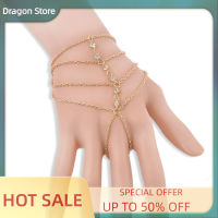 Dragon สายรัดข้อมือหลากสายสำหรับคนดังกำไลข้อมือแหวนสวมนิ้วแบบทาสสีทอง