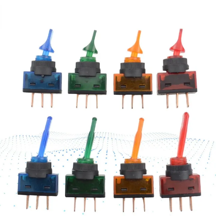 12VDC 20A LED Toggle Switch 3-Pin 12mm ASW-14D Short Handle ASW-13D ...