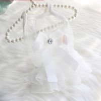 Pet Clothing Solid Clothes for Dog Dresses Small Costume Thin Wedding Dress Lace Skirt White Girls Spring Summer Collar Perro Dresses