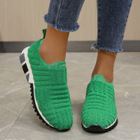 Women Shoes Knitting Sock Sneakers 2022 New Woman Spring Summer Slip on Flat Shoes Female Loafers Flats Walking Wedge Tennis