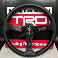 13" TRD Universal Racing Style พวงมาลัยสปอร์ตสีดำพร้อมปุ่มแตร