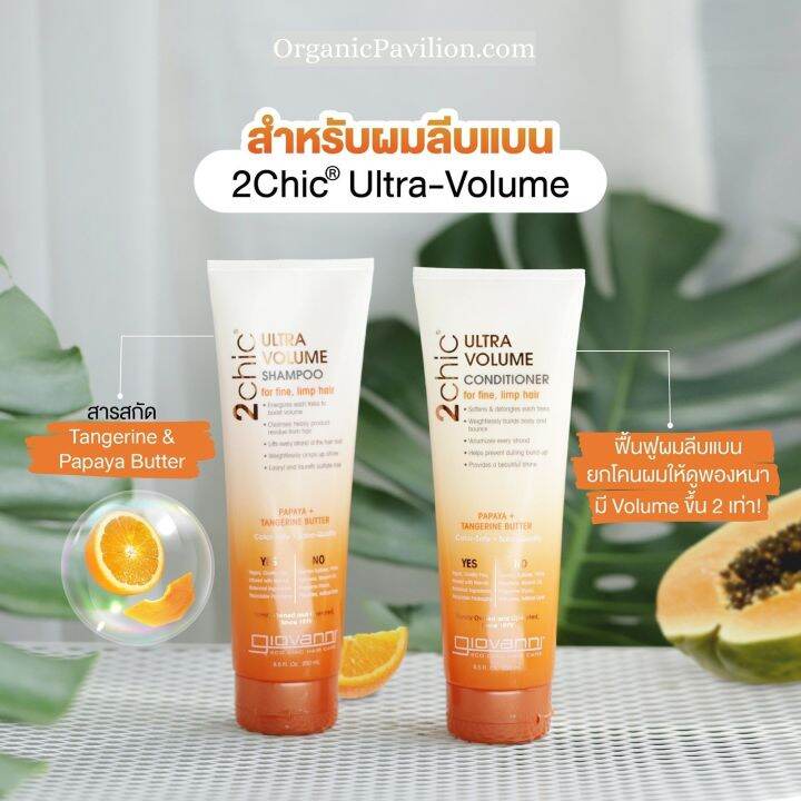 Giovanni 2Chic® Tangerine & Papaya Butter UltraVolume Foam Styling