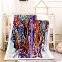 Steel layer nice purple case 3D warm Plush Fleece Blanket picnic sofa