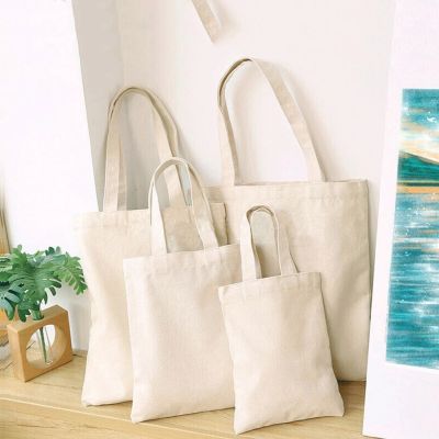 Foldable Homemade DIY painting Handbag/Beige Canvas Shopping Bags/Reusable Canvas Shoulder Bag