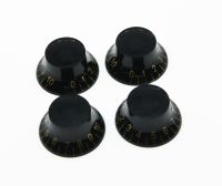 KR- 4x Black w/ Gold Number LP Guitar Top Hat Knob Bell Knobs Fits LP