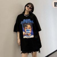 【Fashion】 Dahong เสื้อยืดแขนสั้นพิมพ์ลาย oversized ผู้หญิง เสื้อผ้าแฟชั่นเกาหลี เสื้อยืดสาวอวบเสื้อโอเวอร์ไซส์สีขาว ทรงหลวม bts ฮิปฮอป แฟชั่นแขนสั้นผ้าฝ้าย