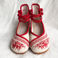 Veowalk Handmade Fashion Women Ballerinas Dancing Shoes Chinese Flower Embroidery Soft Casual Shoes Cloth Walking Flats