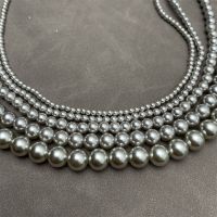 Gray Pearl Necklace Perfect Round Grey Pearl Chain Necklace For Women