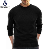 60% Viscose 25% Polyester 15% Nylon Men Knitwear European And American Solid Color Bottom Round Neck Casual Sweater Men【fast】