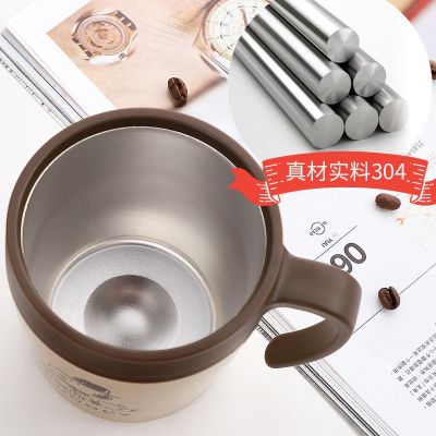 Office thermos cup tea cup coffee cup with handle 【办公保温杯 茶水杯 咖啡杯 带手柄】史努比马克杯办公杯不锈钢保温喝水杯男女家用杯子带盖茶杯咖啡杯