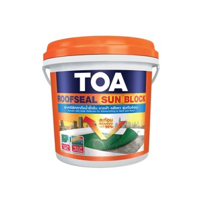 อะคริลิกกันซึม TOA SUNBLOCK กันรั่วกันซึม ดาดฟ้าอาคาร สีขาว,สีเทา(1แกลลอน/4กิโลกรัม)