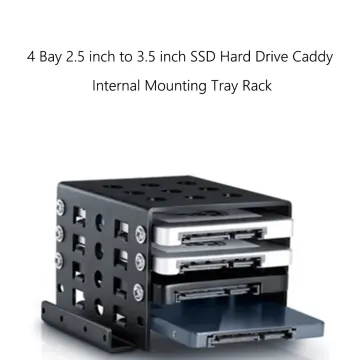 SATA Internal Rack 4x2.5 Hard Drive Case SSD Enclosure w/Led Indicator